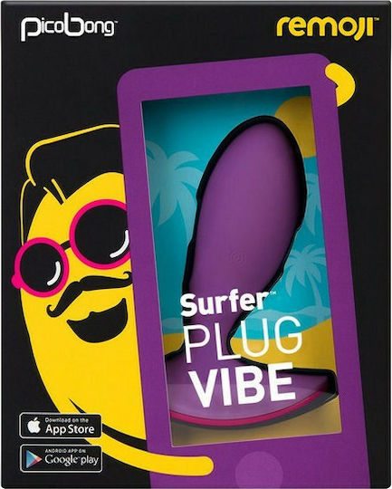 Lelo Picobong Remoji Surfer Plug Vibe Анален вибратор с възможност за безжична работа Лилав 8.5см