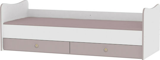 Lorelli Κούνια Minimax White/Pink Crossline με Συρτάρι