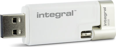 Integral Ishuttle 64GB USB 3.0 Stick με σύνδεση Lightning & USB-A Λευκό