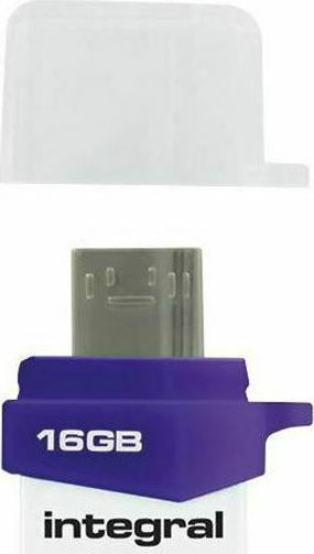 Integral Micro Fusion OTG 16GB USB 3.0 Stick με σύνδεση USB-A & micro USB-B Μωβ
