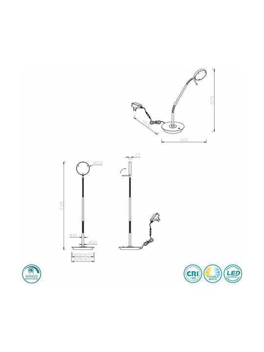 Trio Lighting Monza LED Office Lamp with Flexible Arm in Gold Color