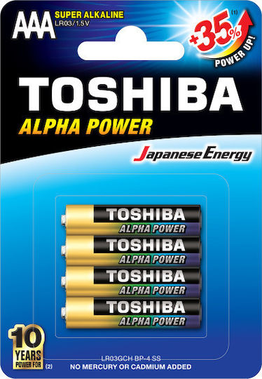Toshiba Alpha Power Αλκαλικές Μπαταρίες AAA 1.5V 4τμχ