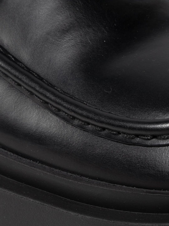 Mike Leather Men's Moccasins In Black Color