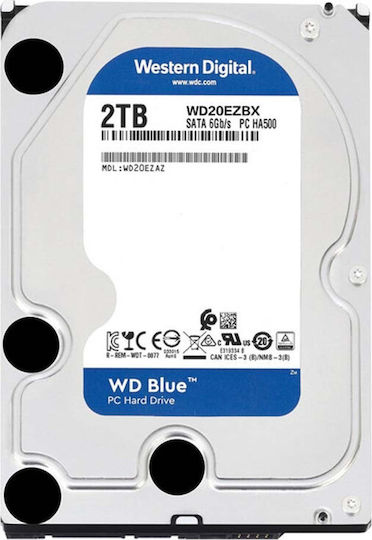 Western Digital Blue 2TB HDD Hard Drive 3.5" SATA III 7200rpm with 256MB Cache for Desktop WD20EZBX