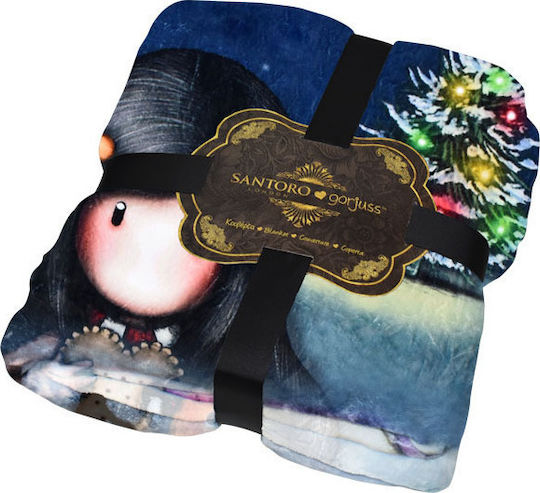 Santoro Blanket Velvet My Christmas Friend Blue 140x210cm