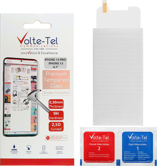 Volte-Tel Full Glue 2.5D 0.30mm Full Face Tempered Glass (iPhone 17e / 16e / 14 / 13 / 13 Pro)