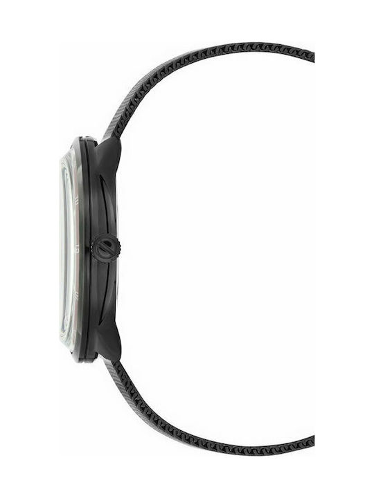 Kenneth Cole Ρολόι Χρονογράφος Μπαταρίας με Μεταλλικό Μπρασελέ σε Μαύρο χρώμα