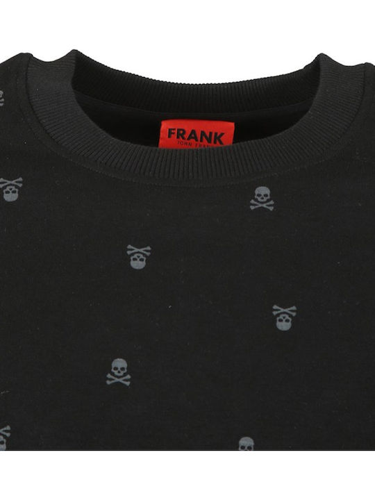 John Frank Skull Χειμερινή Ανδρική Μπλούζα Πιτζάμας Βαμβακερή Μαύρη