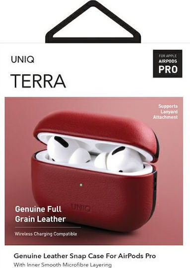 Uniq Terra Θήκη Δερμάτινη σε Κόκκινο χρώμα για Apple AirPods Pro