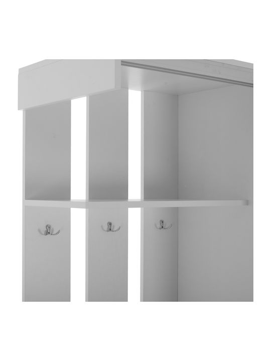 Dulce Eingangsmöbel mit Spiegel / Garderobe / Schuhschrank & Schrank White 118x45x210cm