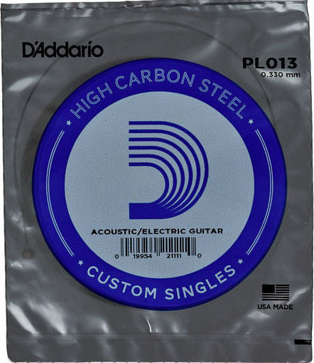 Daddario Single Steel String for Acoustic Guitar / Electric Guitar Single Plain .013"