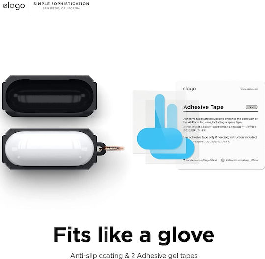 Elago Armor Hang Silicone Case with Keychain Black for Apple AirPods 3