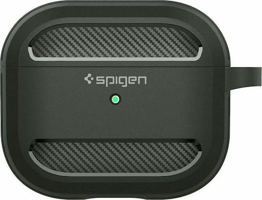 Spigen Rugged Armor Silicone Case with Keychain Military Green for Apple AirPods 3