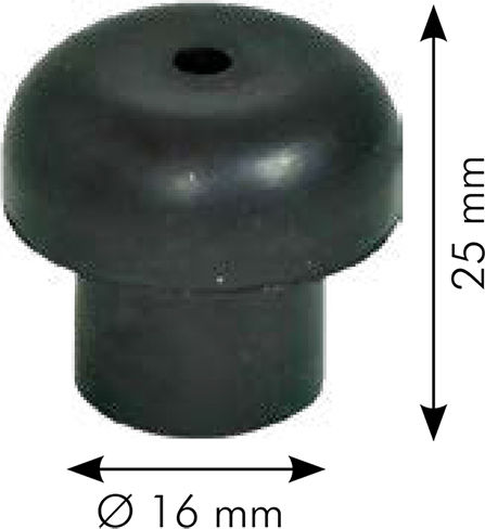 Nir Italia Rubber Bumper Mushroom Style with Hole Protector Steak guard Μπιλιάρδου 1pcs 14193
