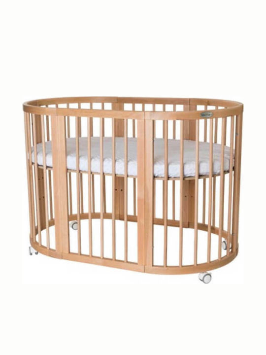 IngVart Convertible Baby Crib Smart Bed Oak for Mattress 77x125cm