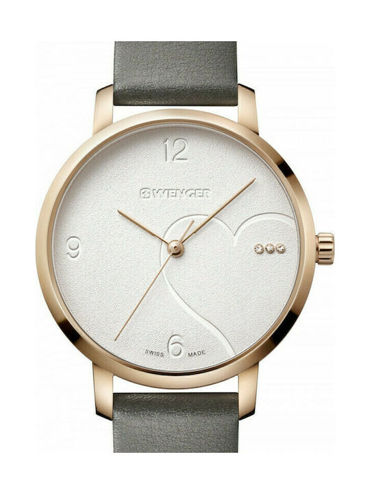 Wenger Metropolitan Donnissima Women's Watch with Gray Leather Strap Wenger Metropolitan Donnissima Women's Watch with Gray Leather Strap