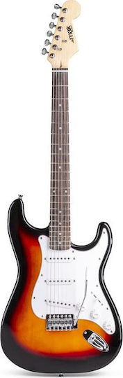 Max Audio Gigkit Set Electric Guitar Stratocaster with SSS Pickup Configuration Sunburst with Case