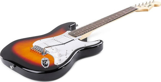 Max Audio Gigkit Set Electric Guitar Stratocaster with SSS Pickup Configuration Sunburst with Case