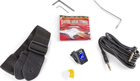 Max Audio Gigkit Set Electric Guitar Stratocaster with SSS Pickup Configuration Sunburst with Case