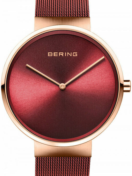 Bering Time Classic Women's Watch with Red Metal Bracelet