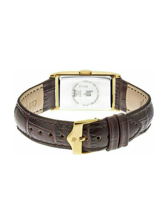 Lip Watches Watch with Brown Leather Strap