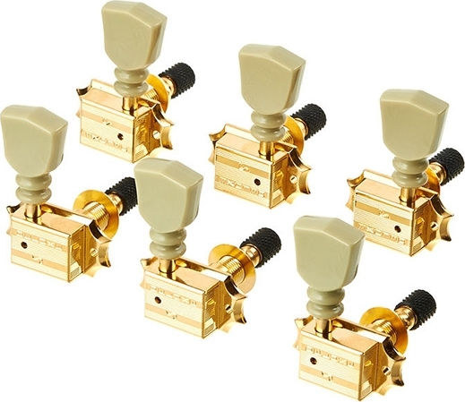 Schaller Schaller Deluxe Keystone SR 3L/3R Gold Gold Stimmwirbel für E-Gitarre