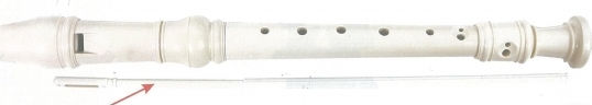 Next Kids Plastic Recorder 10595 32.5cm with Cleaning Rod German White