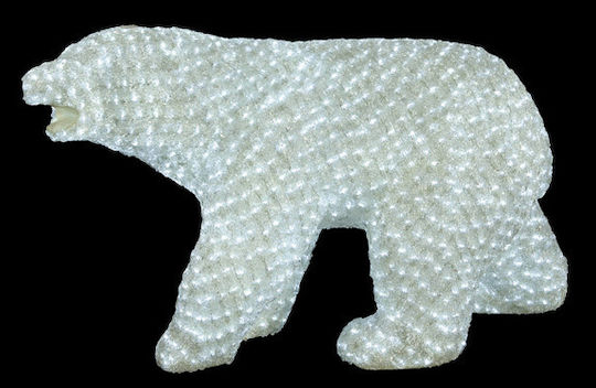 Lianos Illuminated Christmas Plastic Figure Bear White Length 70cm