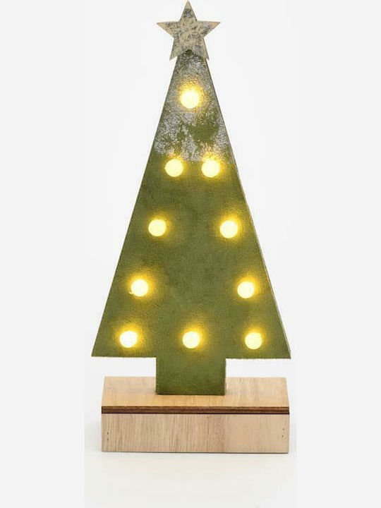 Aca Christmas Decorative Illuminated Wood Tree 27cm IP20 Battery Green