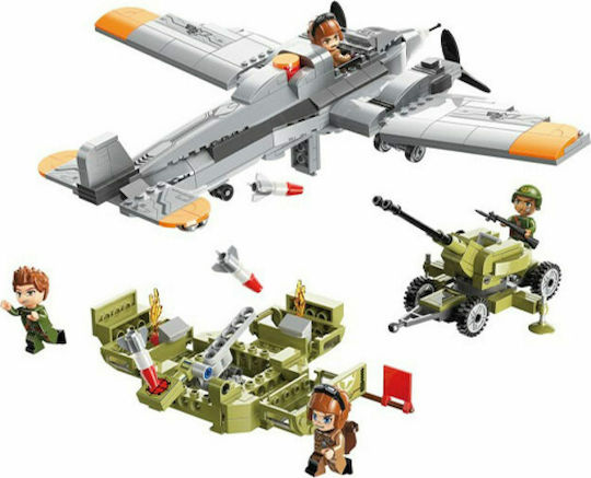 Qman Building Blocks Ground-Air Bombing Battle For 6+ Years 557 Pieces