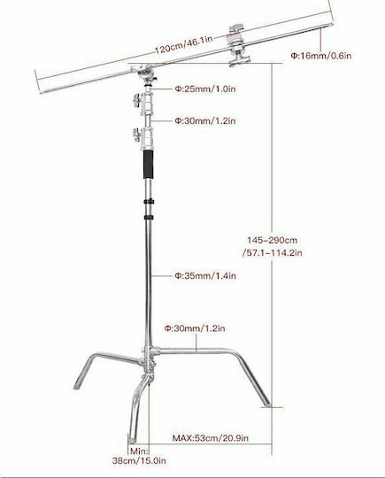 E-Image LCS-04 Βάση για Studio C-Stand με Grip Arm