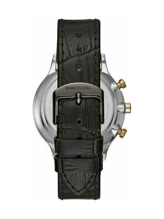 Kenneth Cole Uhr Batterie mit Schwarz Lederarmband KC15181005