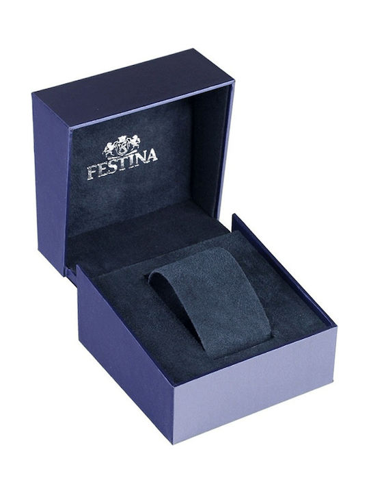 Festina Men's Watch 45mm Chronograph Battery with Black Leather Strap
