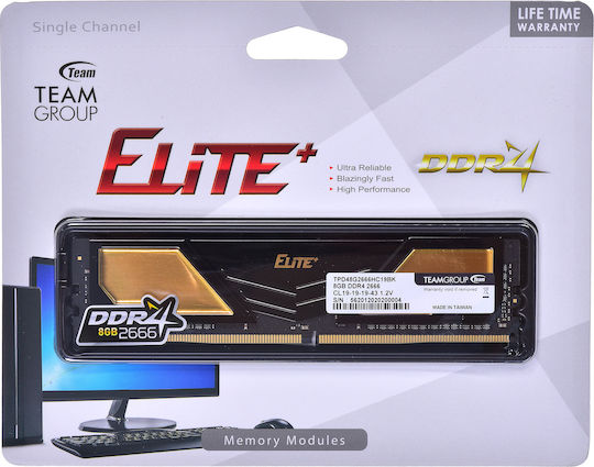 TeamGroup Elite+ DDR4 με Module 1x8GB και Ταχύτητα 2666 για Desktop