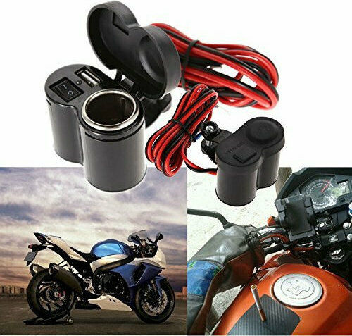 ELM8 Motorradladegerät mit Anschlüssen: 1xUSB & 1xZigarettenanzünder