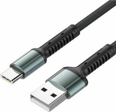 Ldnio LS402 Geflochtenes USB Typ-C Kabel USB 2.0 männlich - USB-A Power Delivery Schwarz 2m