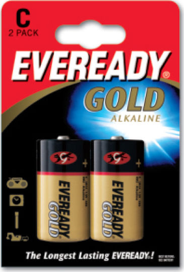 Eveready Gold Αλκαλικές Μπαταρίες C 1.5V 2τμχ