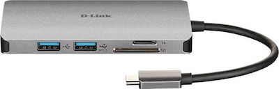 D-Link USB-C Docking Station mit HDMI 4K PD Silber (DUB-M610)