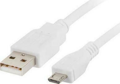 Lanberg 1.8m Regular USB 2.0 to micro USB Cable White (CA-USBM-10CC-0018-W)