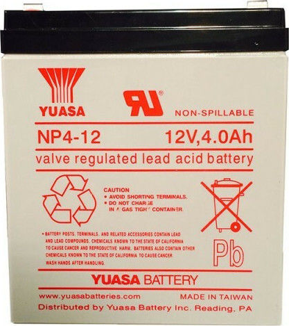 Yuasa NP4-12 Μπαταρία UPS με Χωρητικότητα 4Ah και Τάση 12V