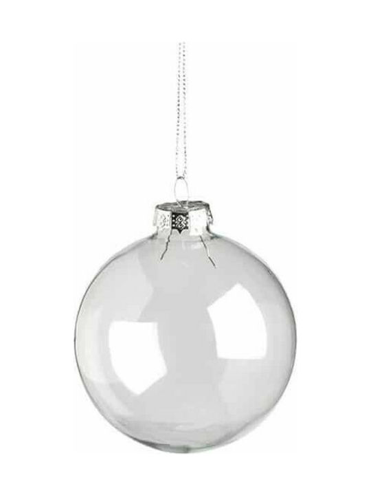 JK Home Decoration Christmas Glass Ball Ornament Transparent 10x10cm