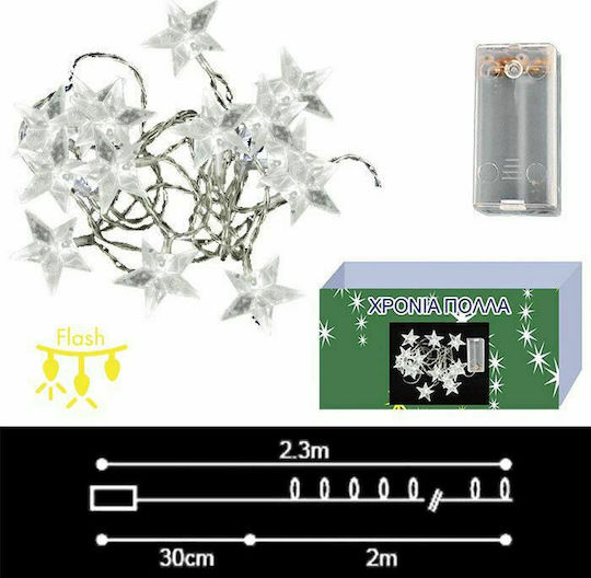20 Lichterketten LED 2.3m. Warmes Weiß Batterie in Zeichenfolge 1Stück