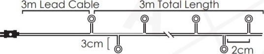 300 Λαμπάκια LED 6μ. Θερμό Λευκό σε Σειρά