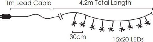 300 LED Lights 5.2m Warm White Fireworks Type