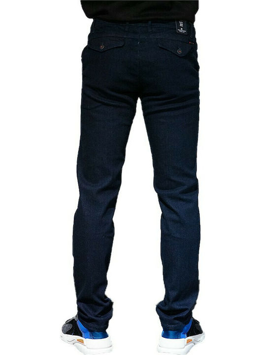 Double Men's Jeans Pants in Regular Fit Navy Blue