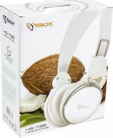 Sbox HS-736 Cu fir On Ear Căști Albe