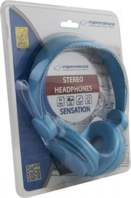 Esperanza EH148 Sensation Wired On Ear Headphones Light Blue EH148B