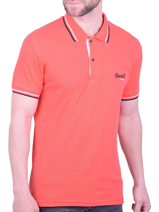 Paco & Co 85501 Men's Short Sleeve Blouse Polo Coral