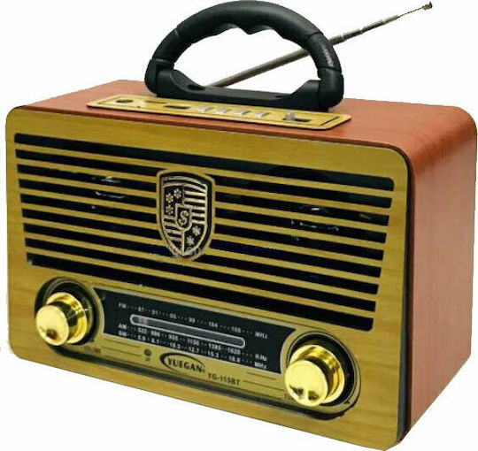 Meier MD115BT Retro Portable Radio Rechargeable with Bluetooth and USB Red