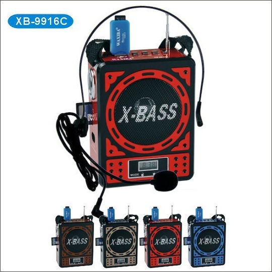 Waxiba XB-9916C Φορητό Ραδιόφωνο Επαναφορτιζόμενο με USB Κόκκινο